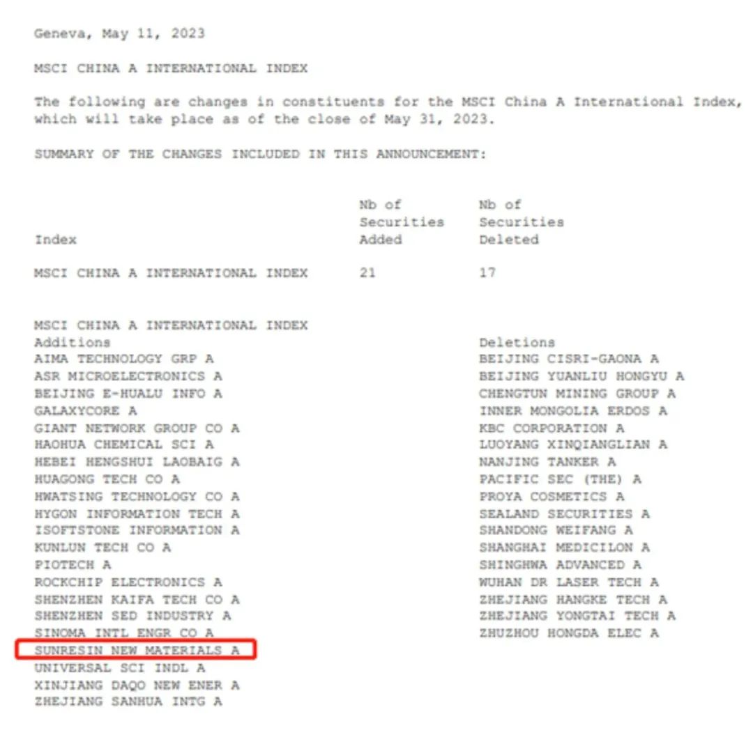 yp街机电子科技入选MSCI中国指数